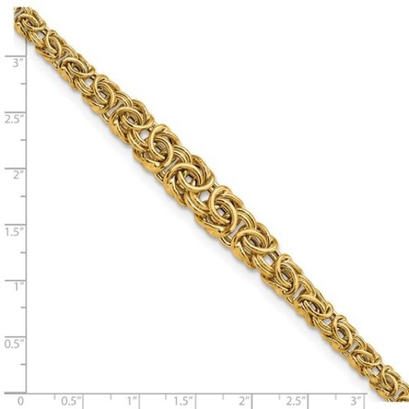 14k Gold Graduated Byzantine Bracelet: A Masterpiece of Craftsmanship & Elegance - Picture 2 of 4